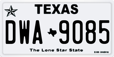 TX license plate DWA9085