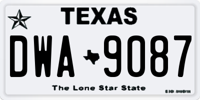 TX license plate DWA9087