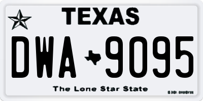 TX license plate DWA9095