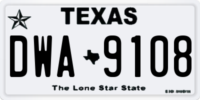 TX license plate DWA9108