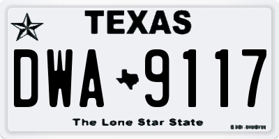 TX license plate DWA9117