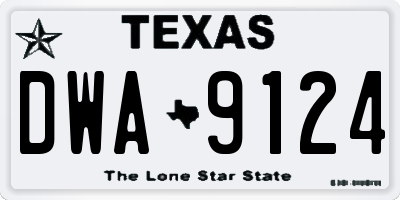 TX license plate DWA9124