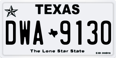 TX license plate DWA9130