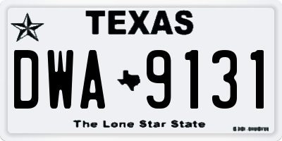 TX license plate DWA9131
