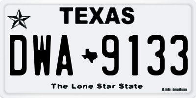 TX license plate DWA9133