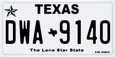 TX license plate DWA9140