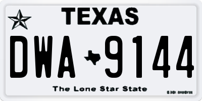 TX license plate DWA9144