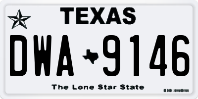 TX license plate DWA9146