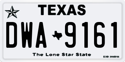 TX license plate DWA9161