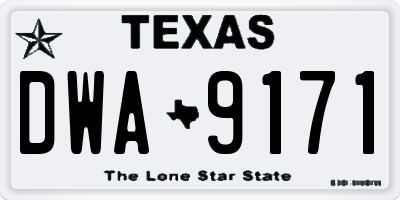 TX license plate DWA9171