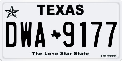 TX license plate DWA9177
