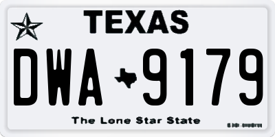 TX license plate DWA9179
