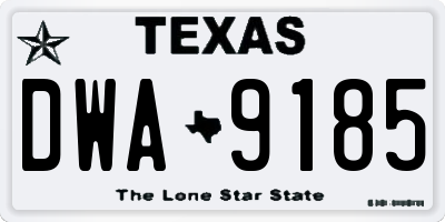 TX license plate DWA9185