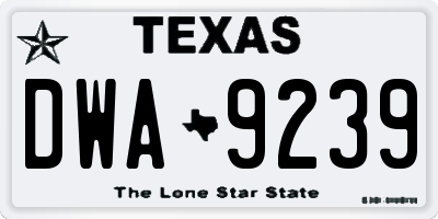 TX license plate DWA9239