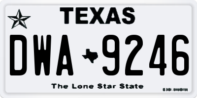 TX license plate DWA9246