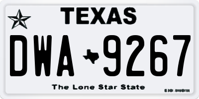 TX license plate DWA9267