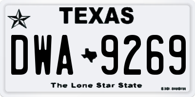 TX license plate DWA9269