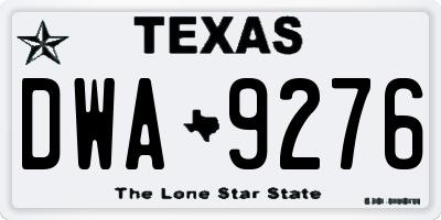 TX license plate DWA9276