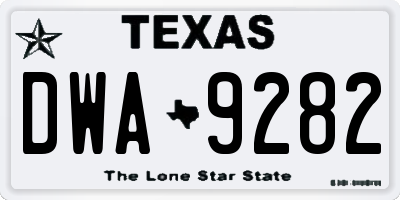 TX license plate DWA9282