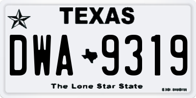 TX license plate DWA9319