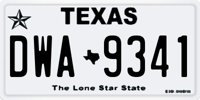 TX license plate DWA9341