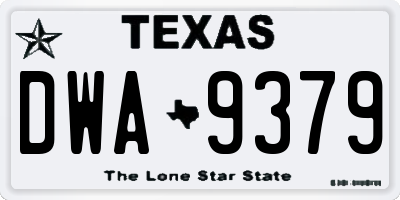 TX license plate DWA9379
