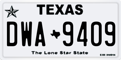 TX license plate DWA9409