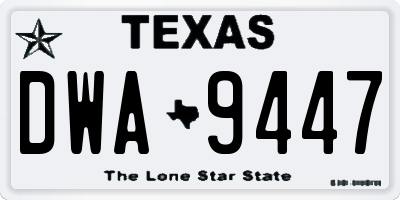 TX license plate DWA9447