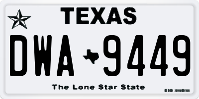 TX license plate DWA9449