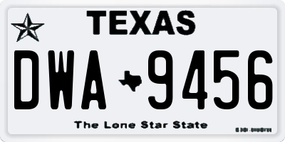 TX license plate DWA9456