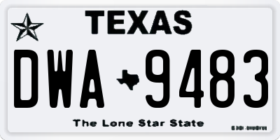 TX license plate DWA9483