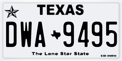 TX license plate DWA9495