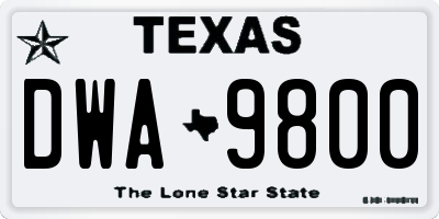 TX license plate DWA9800