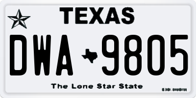 TX license plate DWA9805