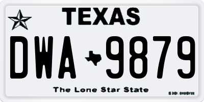 TX license plate DWA9879