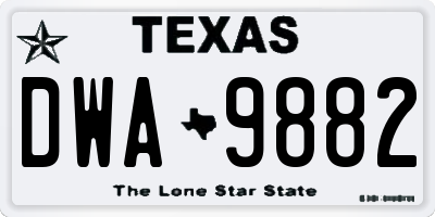 TX license plate DWA9882