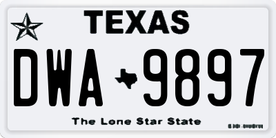 TX license plate DWA9897