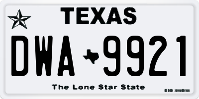 TX license plate DWA9921