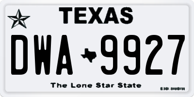 TX license plate DWA9927
