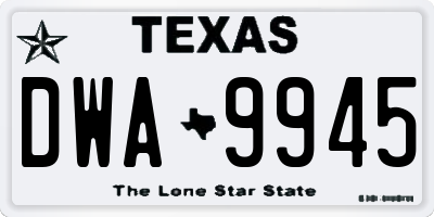 TX license plate DWA9945