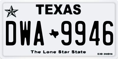 TX license plate DWA9946