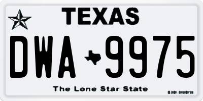 TX license plate DWA9975