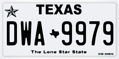 TX license plate DWA9979