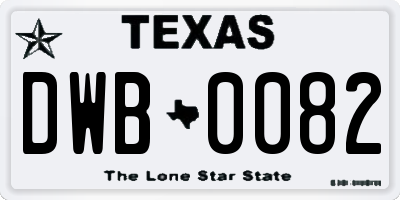 TX license plate DWB0082