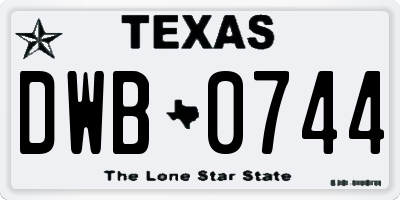 TX license plate DWB0744