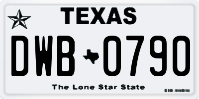 TX license plate DWB0790