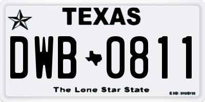 TX license plate DWB0811