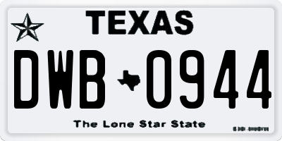 TX license plate DWB0944