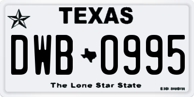 TX license plate DWB0995