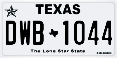 TX license plate DWB1044